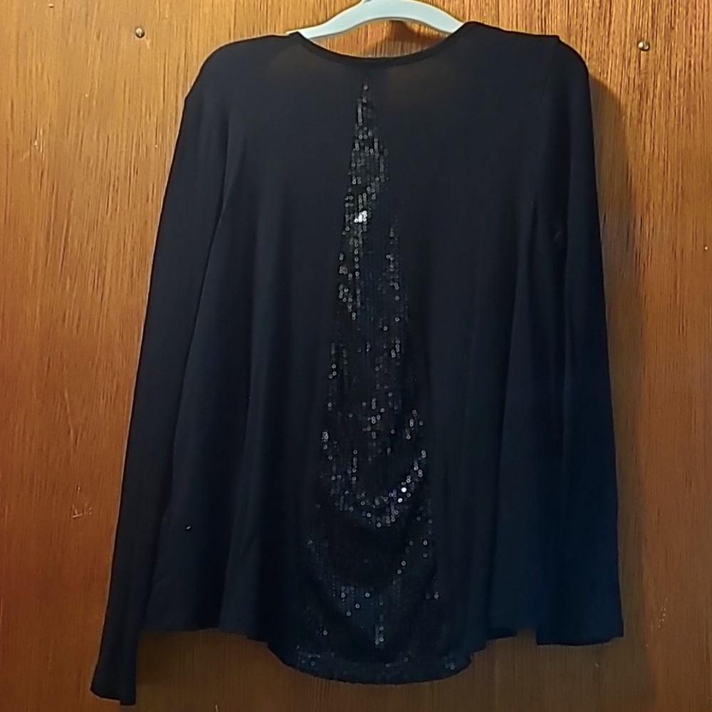Sequin Back Panel Open Cardigan